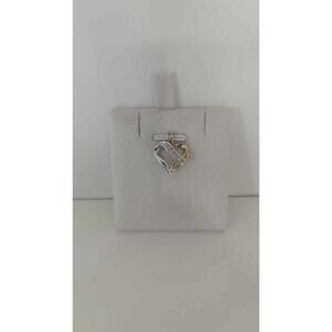 Two-Tone Diamond Heart Shaped Pendant